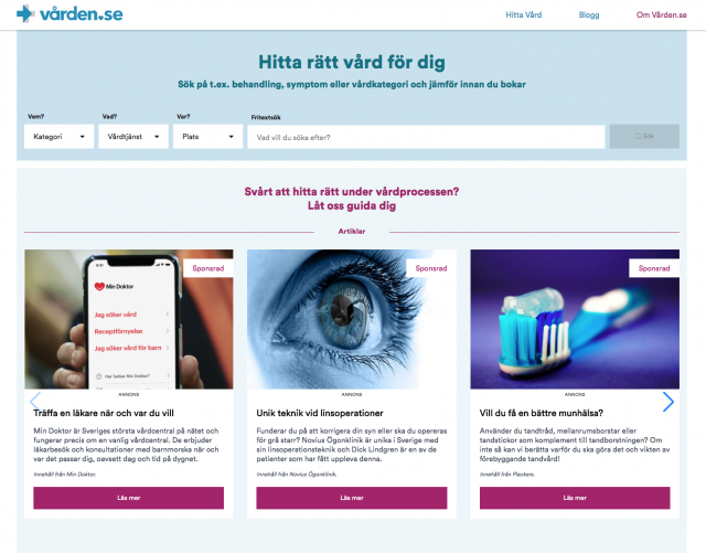 Vården.se lanserar vårdbarometern – i oktober var husläkare det vanligaste sökordet